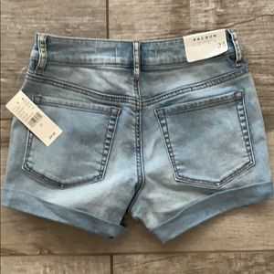 High rise denim shorts